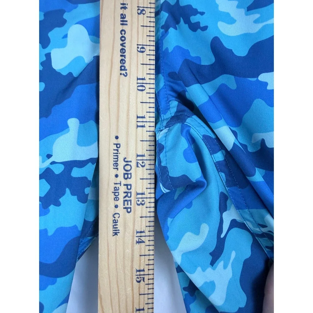 Laguna Men's Blue Camouflage Swim Trunks Size Medium Elastic‎ Waist Cargo Pocket